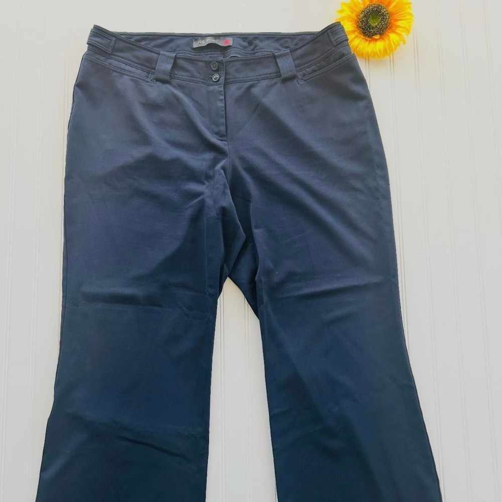 Lane Bryant Pants 4 Women Navy Blue Excellent Straight Leg Plus Size Trousers
